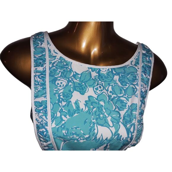 Lilly Pulitzer Sz 2 SHE'S A FOX - BECKY Shorely Blue Dress - Picture 6 of 7